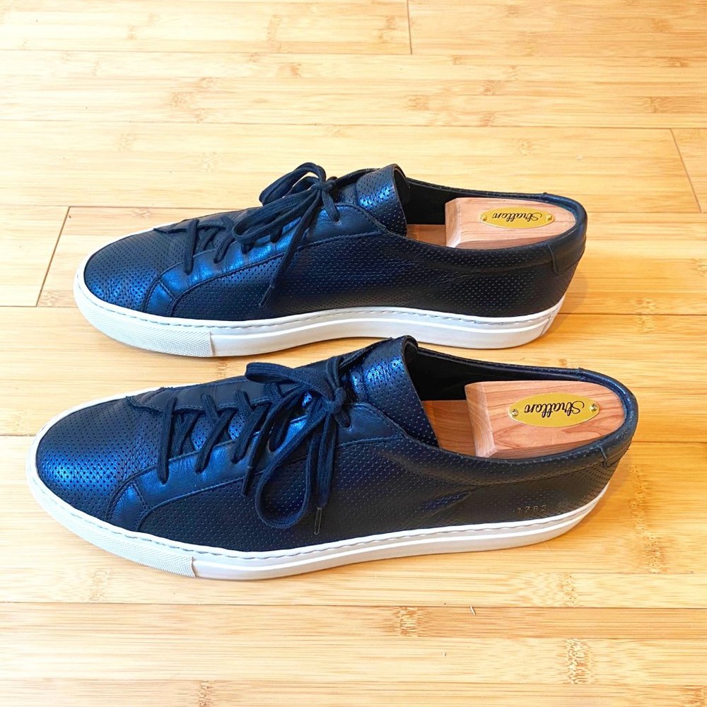 Men's Common Projects Achilles Low Top Black Perf Leather